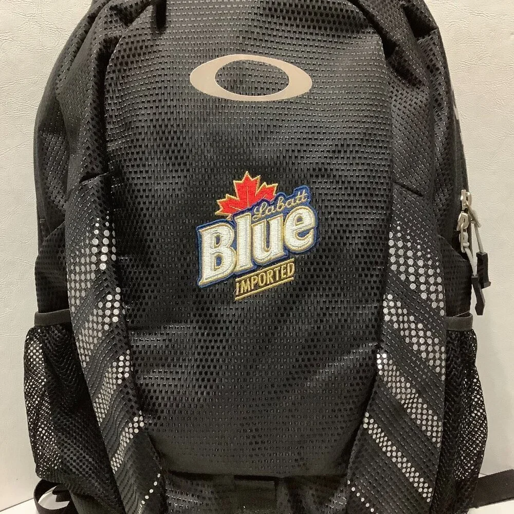 Oakley #92604 Backpack Black Labatt Blue Imported Embordered Front 18
